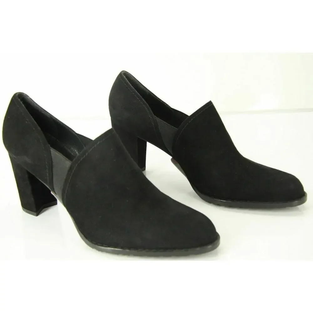 Stuart Weitzman Black Suede CORRAL Ankle Boot Stretch Pumps